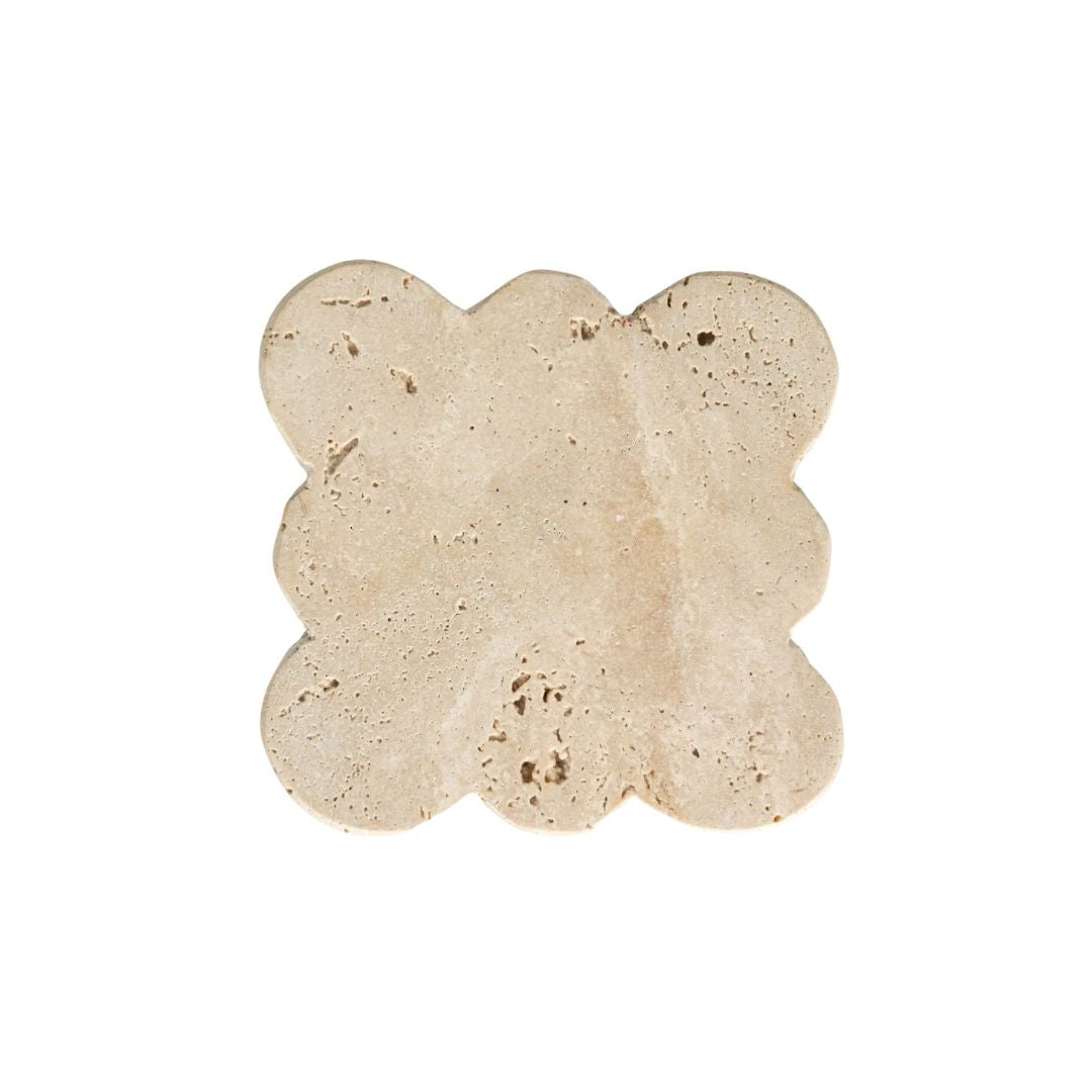 SCALLOPED TRAVERTINE COASTERS | S/4