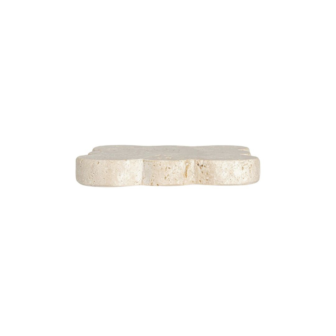 SCALLOPED TRAVERTINE COASTERS | S/4
