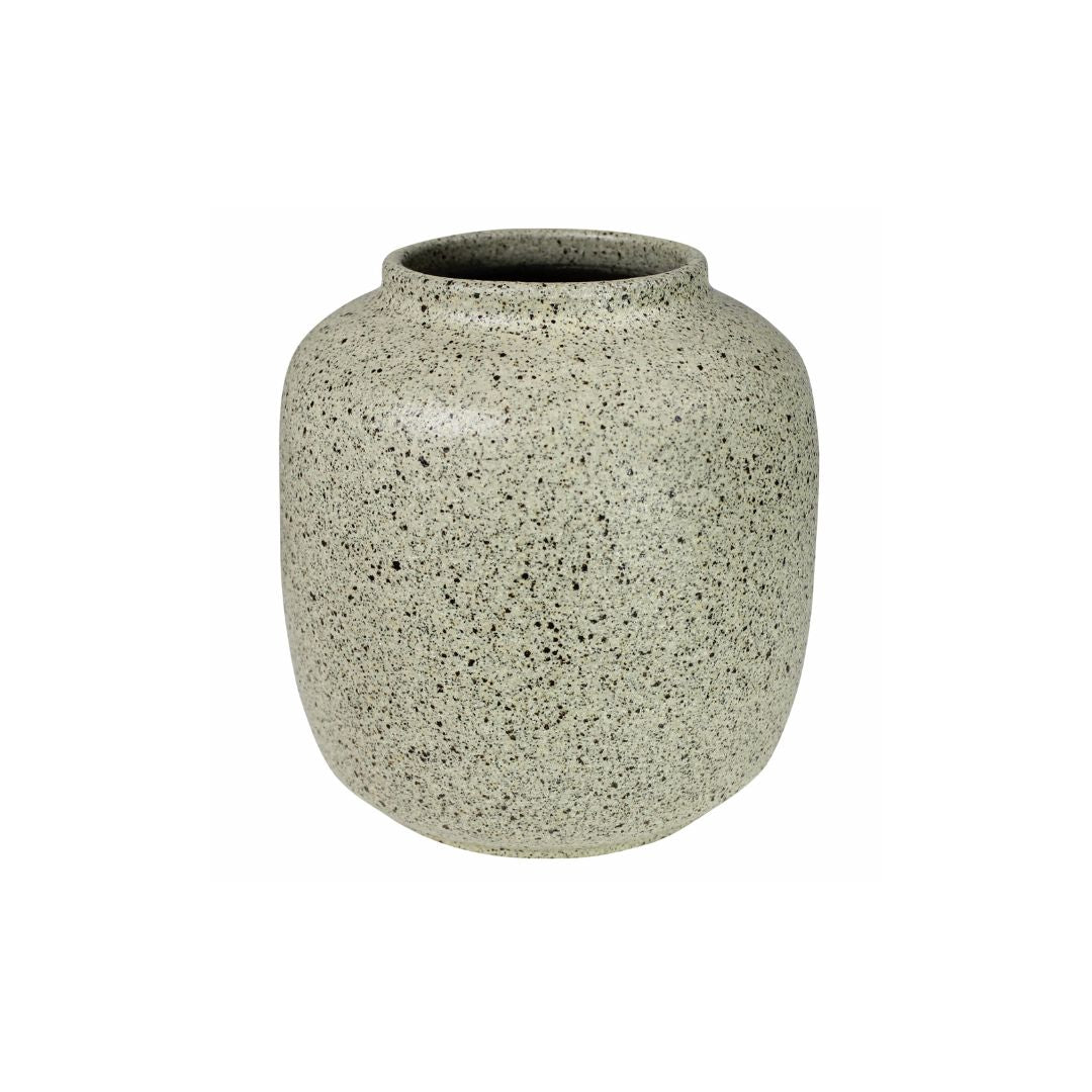 SPECKLED CERAMIC DRUM VASE