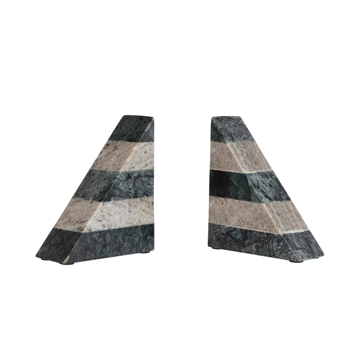 STRIPED MARBLE BOOKENDS