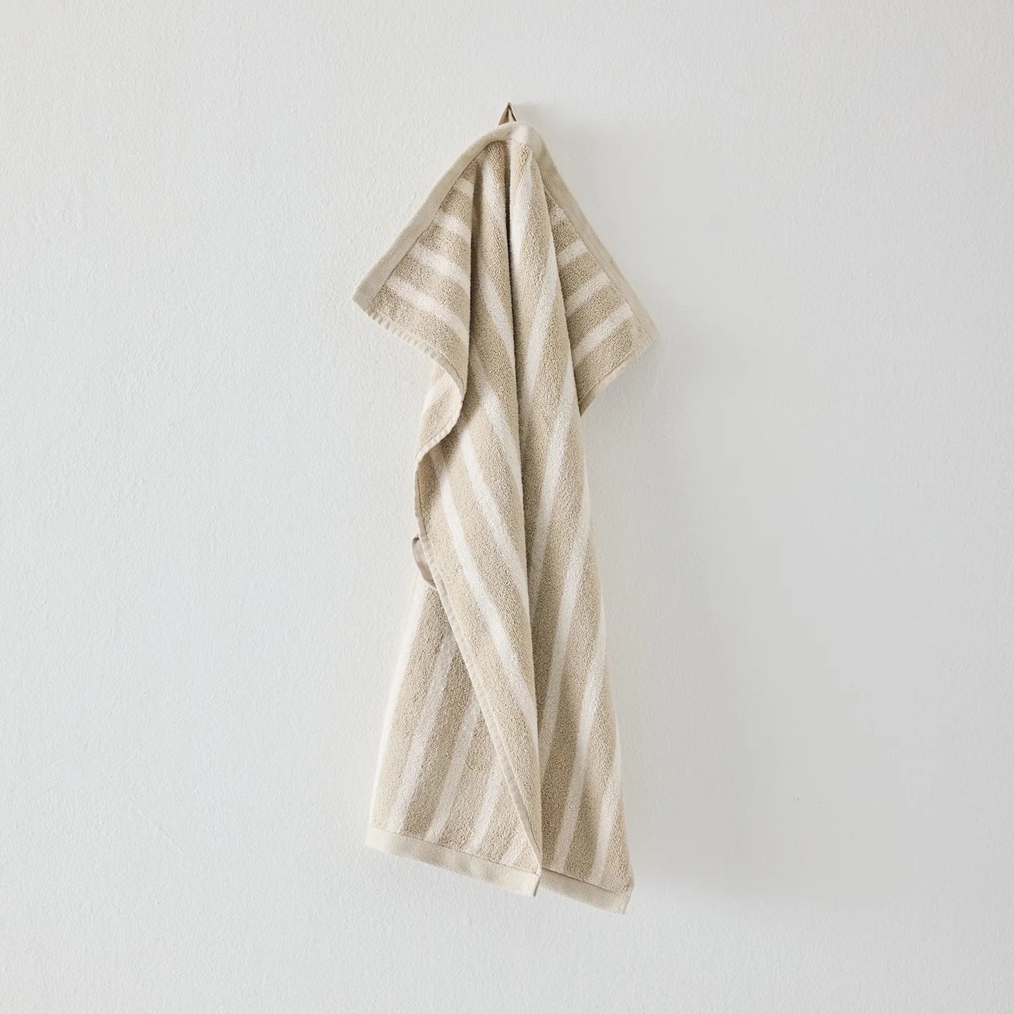 Striped Terry Hand Towels | Beige