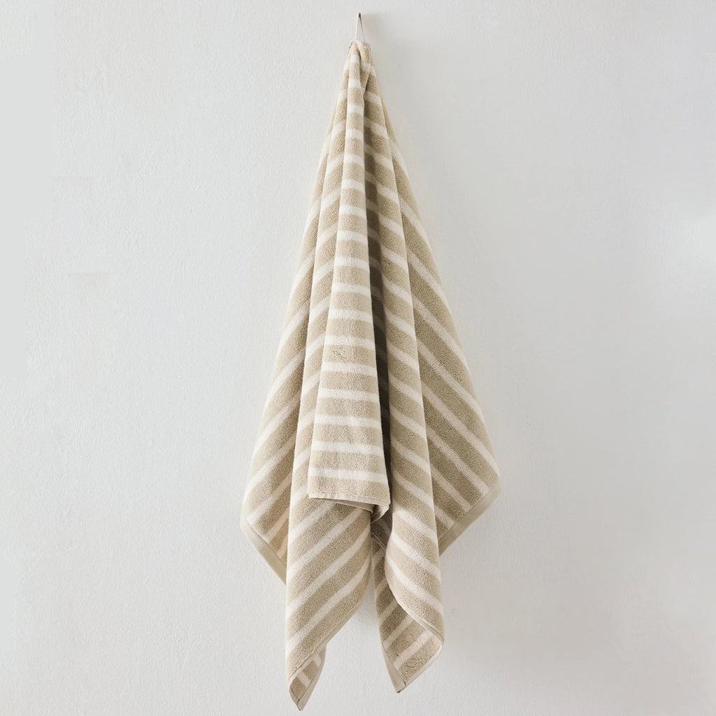 Striped Terry Towels | Beige