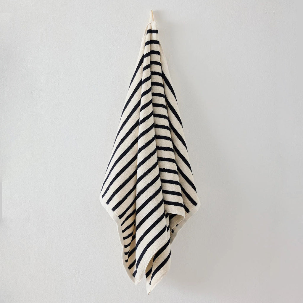 Striped Terry Towels | Black