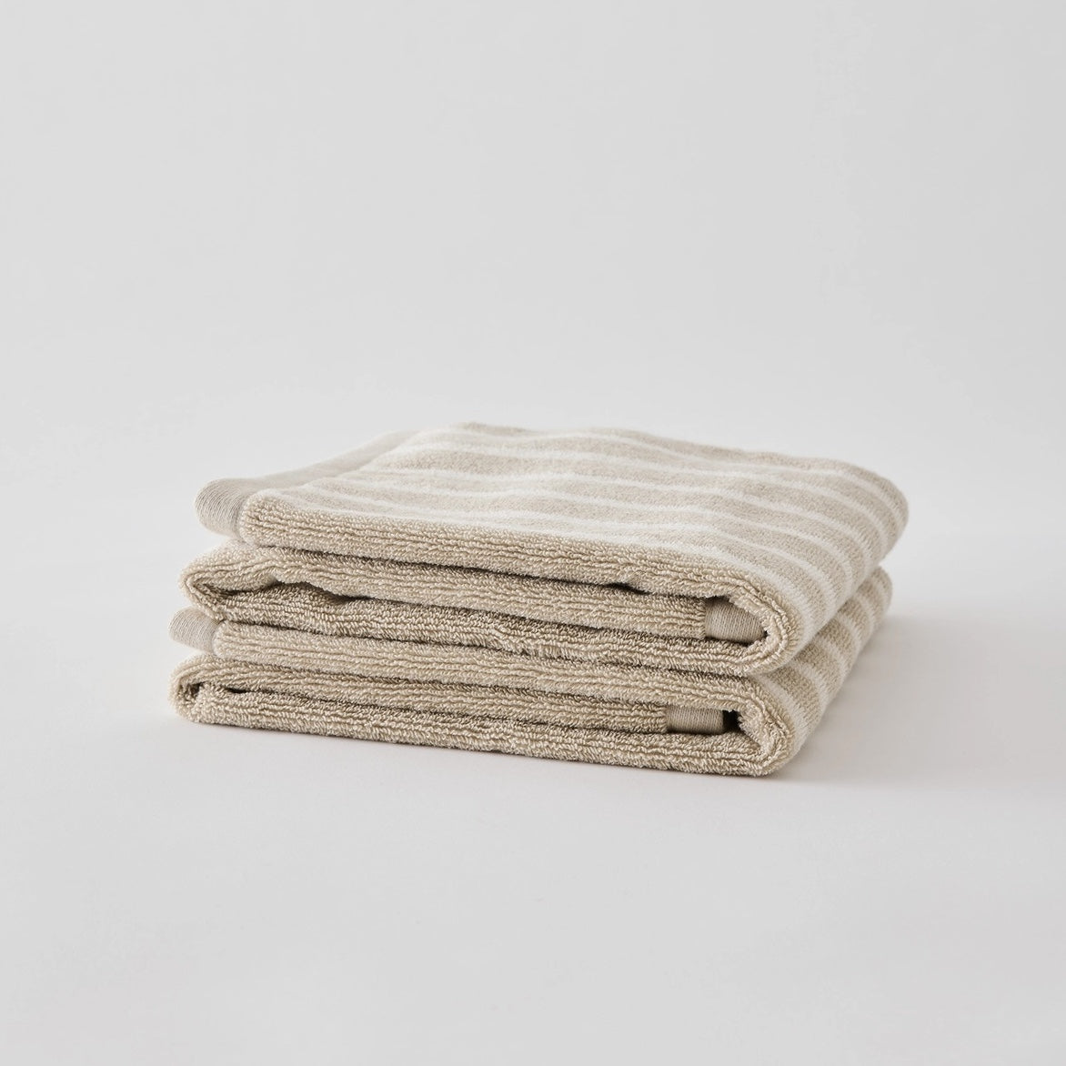 STRIPED TERRY TOWELS | BEIGE