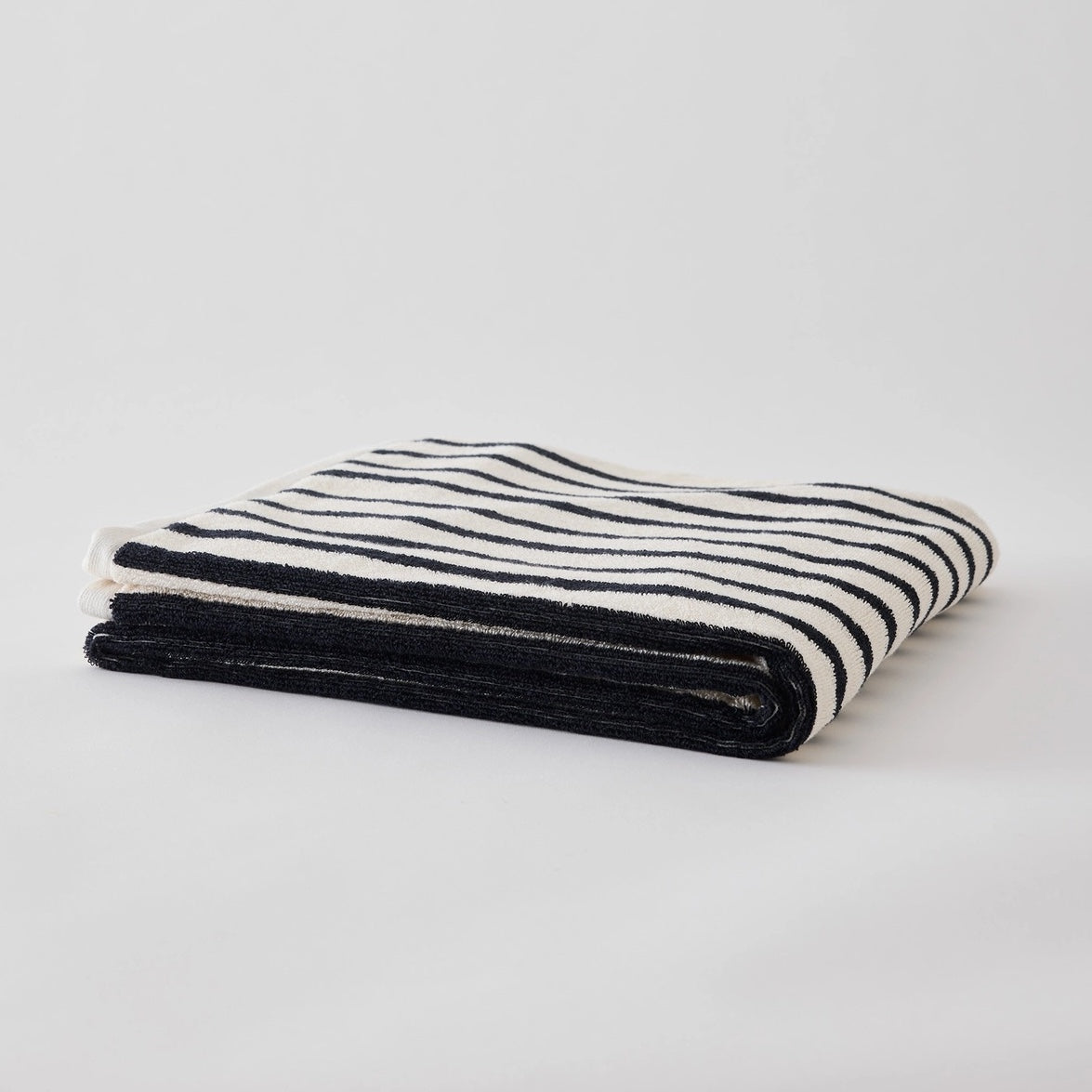 STRIPED TERRY TOWELS | BLACK