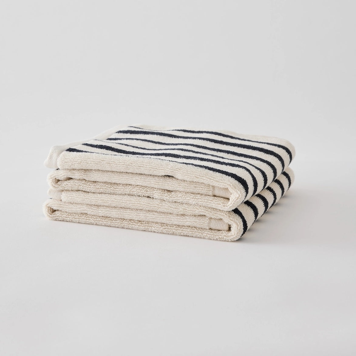 STRIPED TERRY TOWELS | BLACK