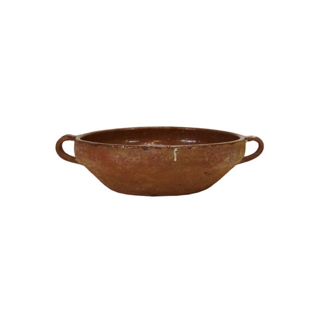 TERRACOTTA BOWL WITH HANDLES