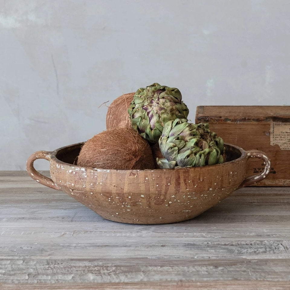 TERRACOTTA BOWL WITH HANDLES