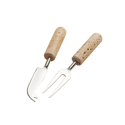 TRAVERTINE CHEESE KNIVES | S/2