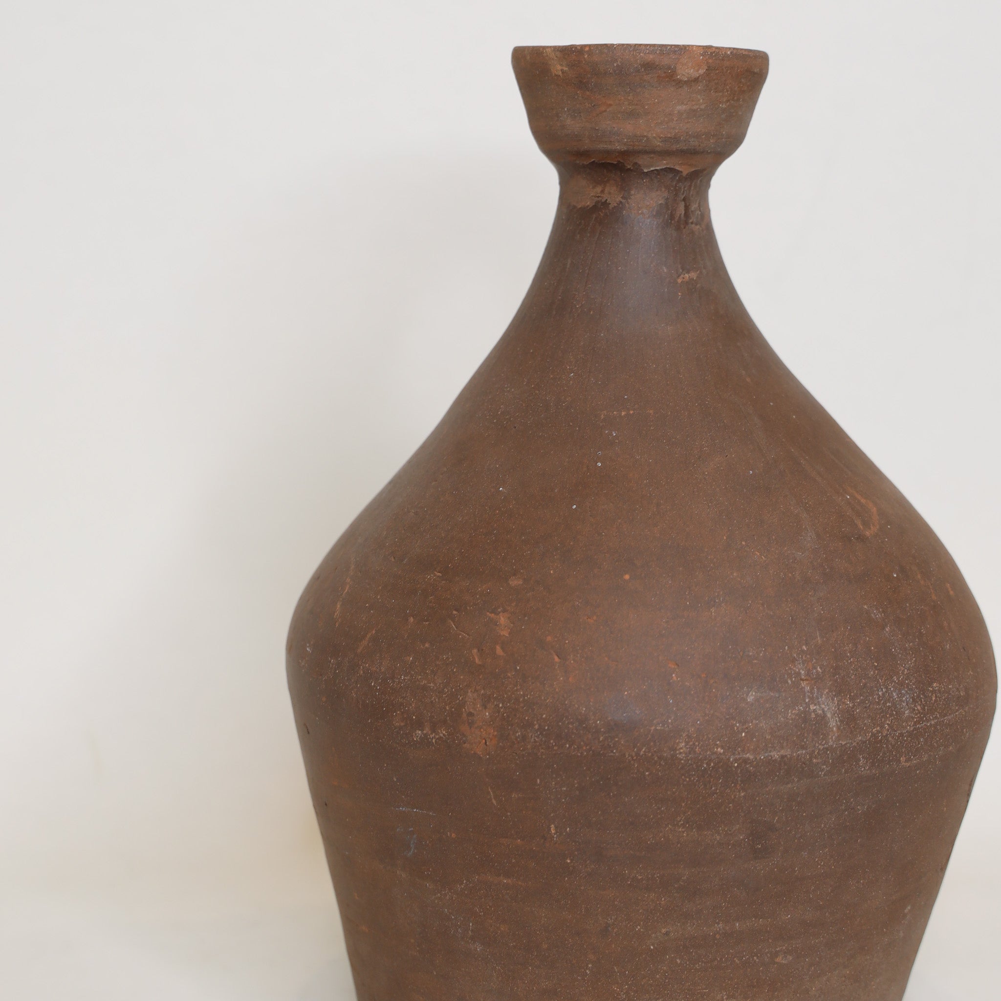 Vintage Clay Bottle Vase