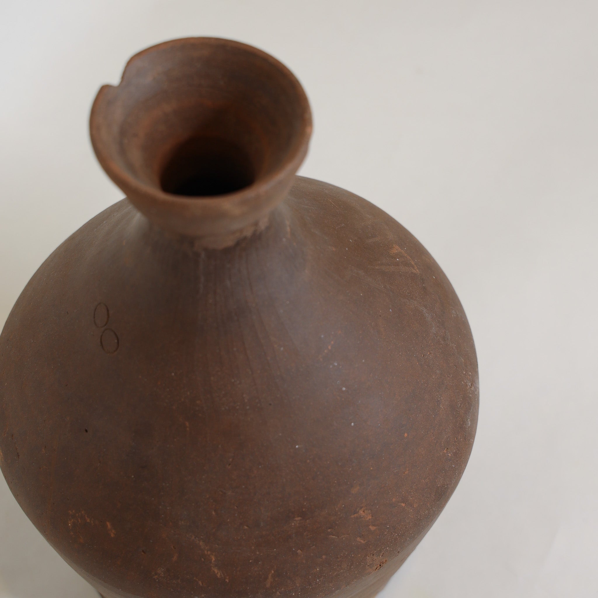 Vintage Clay Bottle Vase