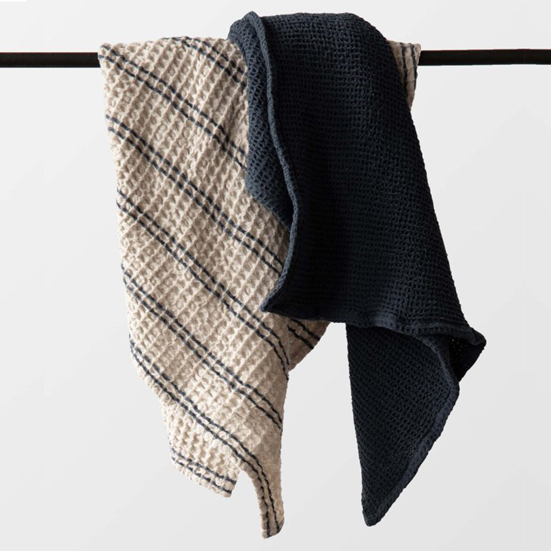 WAFFLE HAND & DISH TOWEL | NAVY