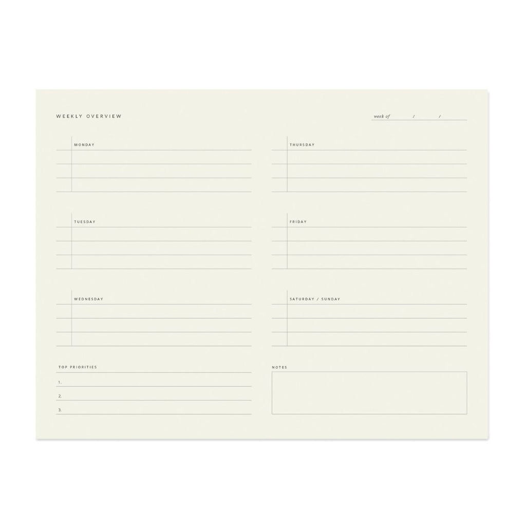 Weekly Overview Notepad