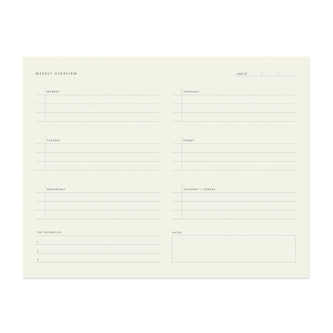 Weekly Overview Notepad