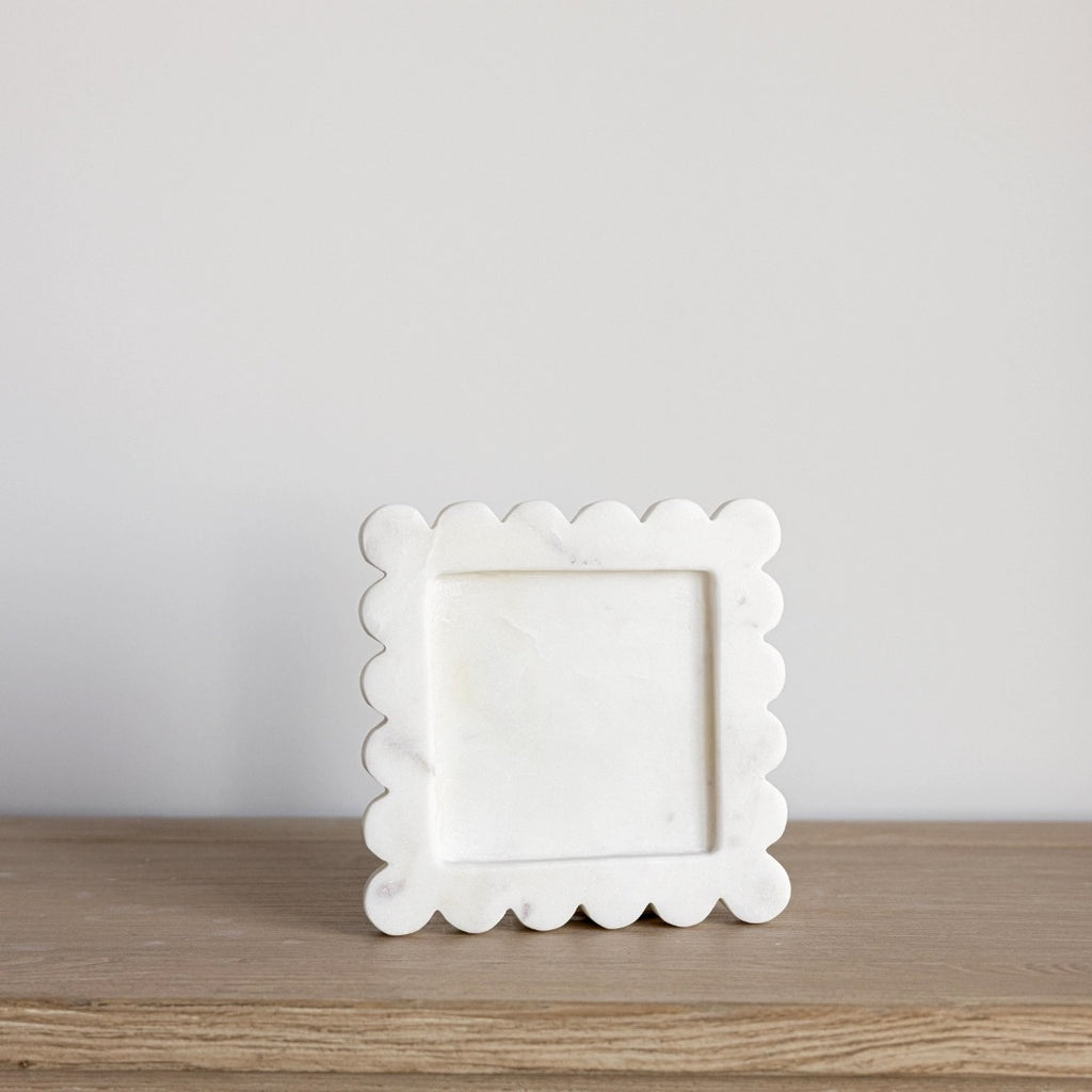White Marble Scallop Tray