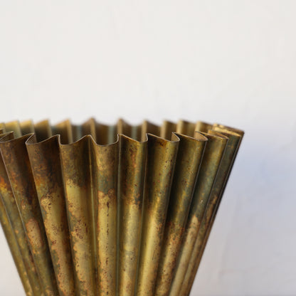 FLUTED BRASS PLANTER | LARGE